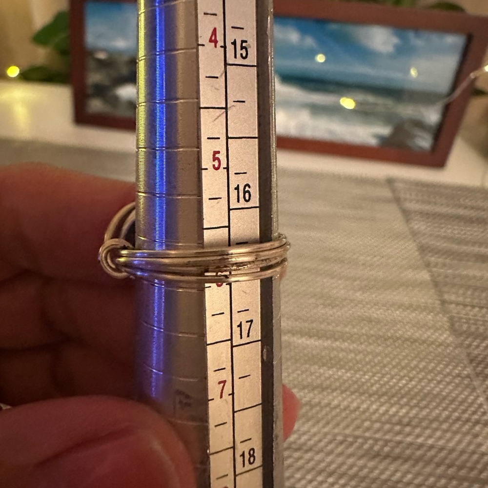 Blue Seaglass Silver Wire Ring - image 6